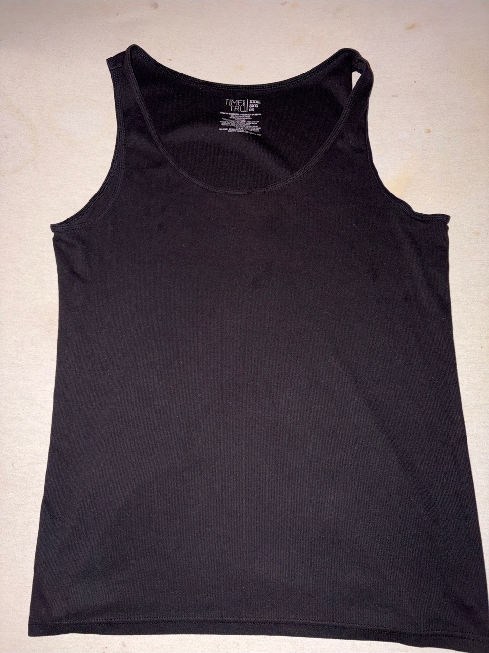 Womens Size 3XG Time and Tru Black Tank Top